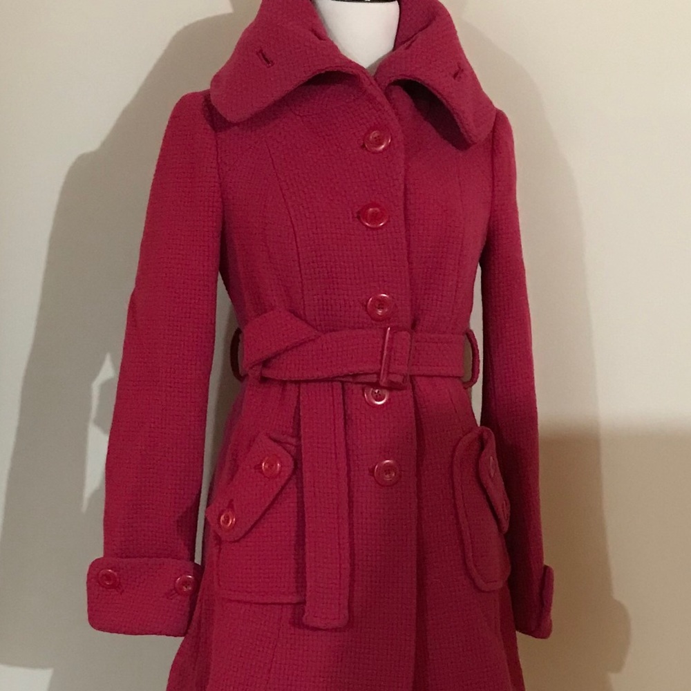 ANTHROPOLOGIE • ELEVENSES Pink Jacket Pea Coat •0•